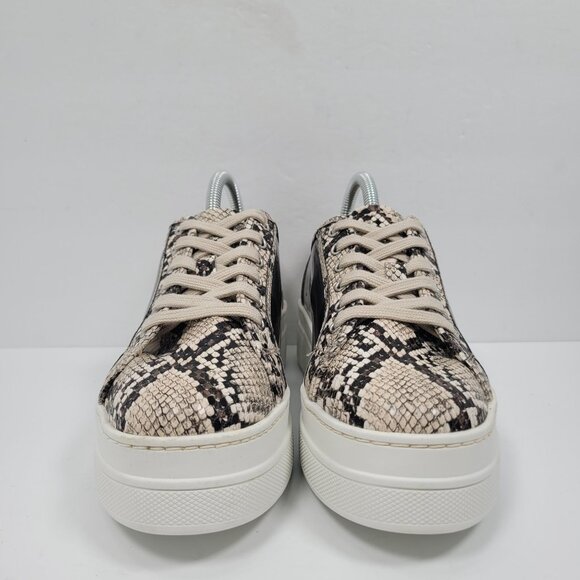 Aldo Platform Women’s Tan Black Lace Up Snake Print Sneaker US Size 6 - Picture 3 of 8
